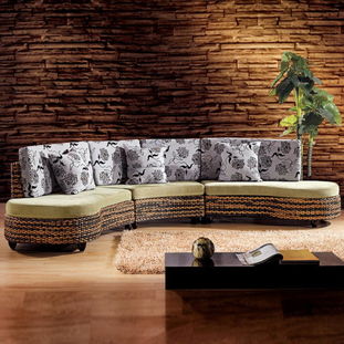 家具 休闲沙发 欧式 高档藤木沙发 客厅组合沙发 简约现代
